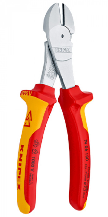 Knipex Kracht-Zijsnijtang comfort VDE - 180mm (7406180)