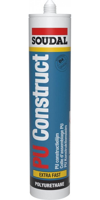 Soudal PU Construct Extra Fast (D4) - 310ml - Creme - (doos a 12 kokers)