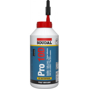 Soudal PRO 10D Witte Houtlijm - 750g - Wit - (doos a 6 flacons)