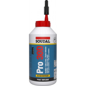 Soudal PRO 30D - Waterresistente houtlijm - 750g - Wit - (doos a 6 flacons)