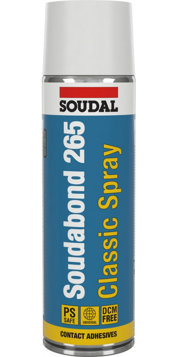 Soudal Soudabond 265 Classic Spray - Contactlijm - 500ml - Transparant - (doos a 12 bussen)
