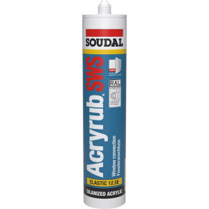 Soudal Acryrub SWS - Lucht- en waterdichte acrylaatkit - 310ml - Wit - (Doos a 15 kokers)