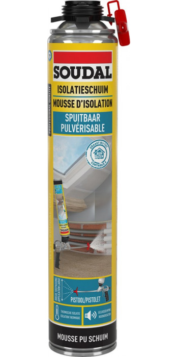 Soudal Spuitbaar Isolatieschuim Pistool - 700ml - Champagne - (doos a 12 bussen)