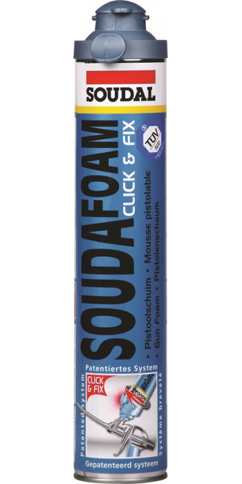 Soudal Soudafoam Click & Fix - 750ml - Champagne - (doos a 12 bussen)