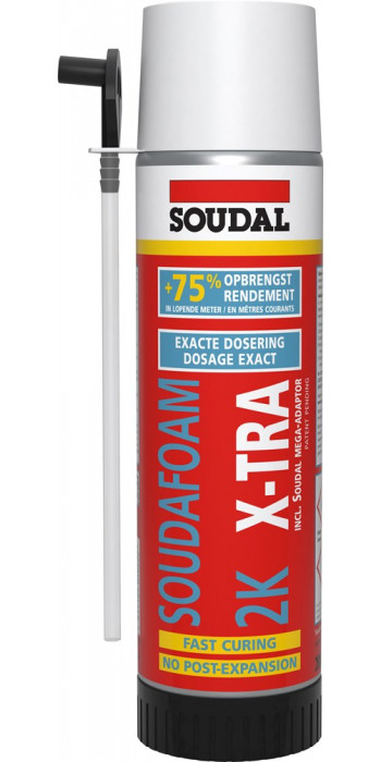 Soudal Soudafoam 2K X-tra - 400ml - Champagne - (doos a 12 bussen)