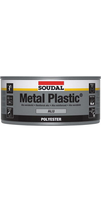 Soudal Metal Plastic Alu - 2kg - Aluminium - (doos a 6 blikken)