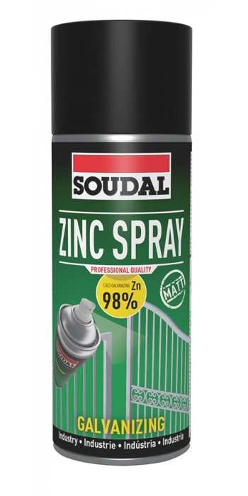 Soudal Zinc Spray - 400ml - Zink - (doos a 6 bussen)