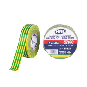 HPX Isolatietape 52100 Geel & Groen - PVC VDE - 19mm x 20mtr