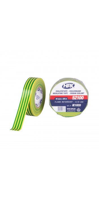 HPX Isolatietape 52100 Geel & Groen - PVC VDE - 19mm x 20mtr