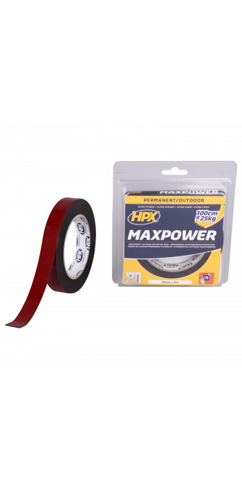 HPX Max Power Outdoor Bevestigingstape - Zwart - 19mm x 5mtr