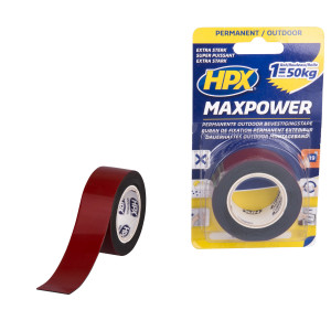 HPX Max Power Outdoor Bevestigingstape - Zwart - 25mm x 1,5mtr