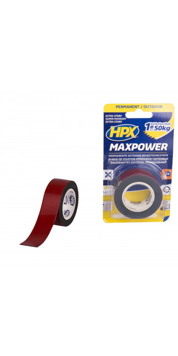 HPX Max Power Outdoor Bevestigingstape - Zwart - 25mm x 1,5mtr