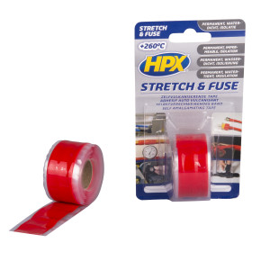 HPX Stretch & Fuse - Zelfvulkaniserende Tape - Rood - 25mm x 3mtr