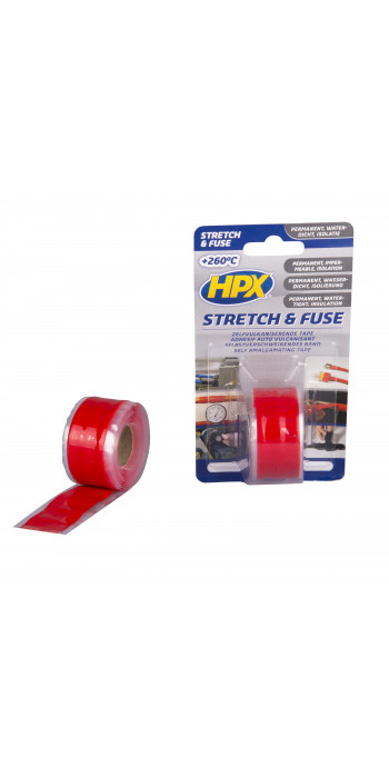 HPX Stretch & Fuse - Zelfvulkaniserende Tape - Rood - 25mm x 3mtr