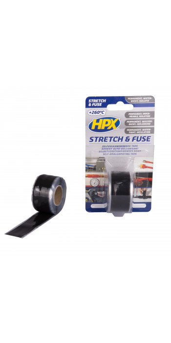 HPX Stretch & Fuse - Zelfvulkaniserende Tape - Zwart - 25mm x 3mtr