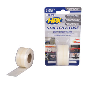 HPX Stretch & Fuse - Zelfvulkaniserende Tape - Transparant - 25mm x 3mtr