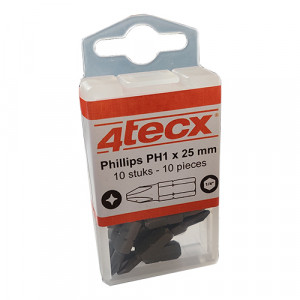 4TECX Phillips Bit PH1 - 25mm (10 stuks)