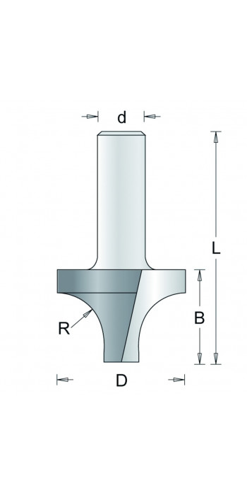 HM Afrondfrees 199-8 - D= 25,4 - R= 9,5