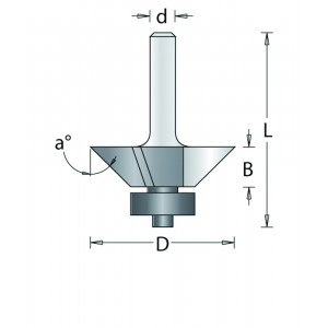 HM Kantenfrees 105-6 - Onder hoek - D= 22,2 - A= 22