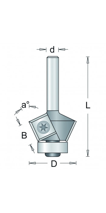 HM Kantenfrees 205-8 - Met Wisselmessen Onder Hoek - D= 19 - A= 25